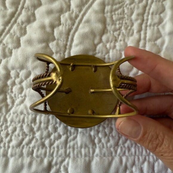 vintage brass/copper turquoise bracelet - Picture 3 of 6